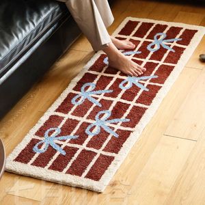 Manta de Cama Estilo Ins, Imitación de Cachemira, Alfombra con Transferencia Térmica, Rayas de Color Sólido, Patrón Geométrico, Resistente a la Suciedad - Product Image 1