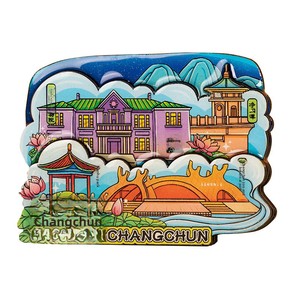 Magneti per Frigorifero in Legno Ricamati con Temi di Viaggio Urbano, Luoghi Panoramici Creativi e Attrazioni Turistiche Nazionali, Decorativi - Product Image 5