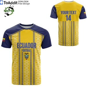 Camiseta <span class=keywords><strong>de</strong></span> Manga Corta con Cuello Redondo y Estampado <span class=keywords><strong>de</strong></span> la Bandera Nacional <span class=keywords><strong>de</strong></span> <span class=keywords><strong>Ecuador</strong></span>, Camiseta <span class=keywords><strong>de</strong></span> Poliéster con la Bandera <span class=keywords><strong>de</strong></span> <span class=keywords><strong>Ecuador</strong></span>, Fútbol 2026 - Product Image 4