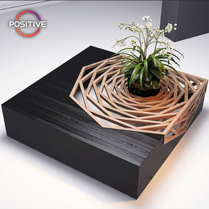 Contemporary Coffee <strong>Table</strong> Unique <strong>Patterned</strong> Wood Design with Sturdy Structure for Home Office Lounge Coffee <strong>Table</strong> - Product Image 1