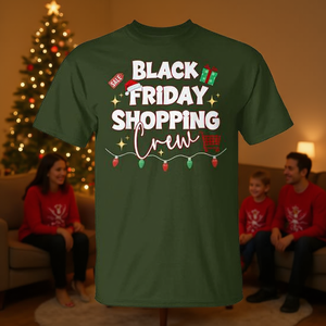 T-shirt Black Friday Shopping Crew pour Noël, design familial pour les fêtes - Product Image 3