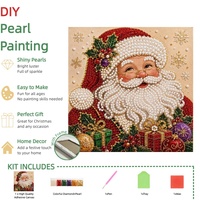 Kit de peinture DIY encadré avec perles, toile mosaïque de perles de cristal Père Noël, décoration murale de Noël pour la maison, cadeau de vacances