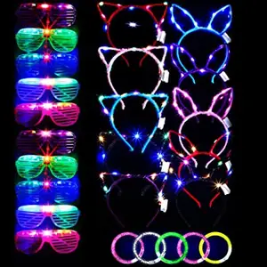 Nicro Wholesale Factory Glow Flashing Ear Headband Glowing Jelly Rings Adults Kids Custom Party Pack Dark Party Favor Decoration