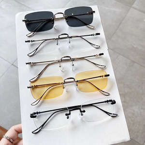 Lunettes de soleil carrées à monture métallique F2 9320, anti-UV, bloquant la lumière bleue, unisexes, légères, pour hommes et femmes - Product Image 4