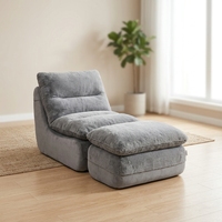 Plüsch-Fleece Sitzsack-Sessel mit hoher Elastizität und Memory-Schaum-Kissen für Erwachsene – Bequemes Lounge-Sofa
