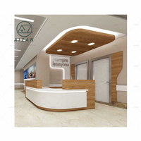 Comptoir de réception de poste d'infirmière moderne personnalisé de conception libre hôpital bleu et blanc réception de bureau de réception mobilier dentaire