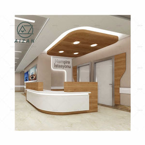 تصميم مجاني مخصص حديث محطة ممرضة مستشفى باللون الأزرق والأبيض مكتب استقبال مكتب أمامي أثاث أسنان - Product Image 4