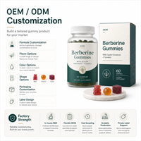 Gummies de berbérine à marque privée, cannelle de Ceylan, curcuma, soutien métabolique, fabrication OEM ODM, fabricant sous contrat