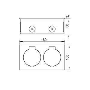 Caja de Conexión para Piso en Acero Inoxidable Natural Cepillado con Enchufes Eléctricos Individuales y Puerto de Datos - Product Image 5
