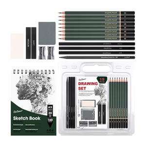 Xin Bowen 19-teiliges profession elles Kunst set Skizzen mal stift mit eingebautem Bleistift spitzer Zeichen werkzeuge zum Schreiben von Gemälden - Product Image 1
