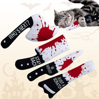 Mainan Kucing Bentuk Pisau Halloween Grosir, Bahan Anti Gigit dengan Suara Kertas Berbunyi, untuk Latihan di Dalam Ruangan dan Bermain Sendiri