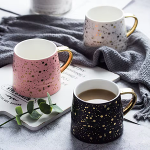 Bignosedeer Tasse à café en céramique moderne en porcelaine 350 ml, motif vague nordique de luxe, écologique, compatible lave-vaisselle, cadeaux d'affaires sûrs - Product Image 3