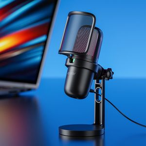 2023 nuevo micrófono de estudio RGB micrófonos para juegos micrófono de condensador buena calidad precio de fábrica para transmisión en vivo - Product Image 6