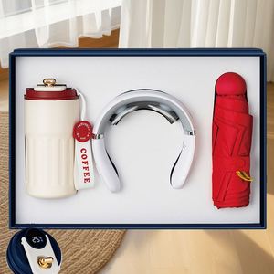 Set de Regalo Empresarial de Lujo Personalizado con Logotipo, 3 en 1: Taza de Café Promocional + Paraguas + Dispositivo de Masaje Cervical, Venta al Por Mayor - Product Image 3