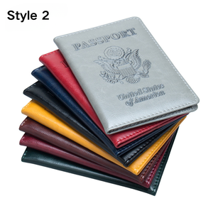 Housse de passeport personnalisée avec logo USA <span class=keywords><strong>en</strong></span> cuir PU, estampage à chaud, portefeuilles de voyage, porte-passeport américain pas cher - Product Image 3