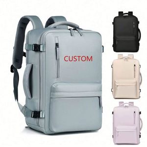 Custom Logo High Quality Large Capacity <b>Compression</b> Expandable Black Storage <b>Bag</b> Business Computer Laptop Backpack for Travel - Product Image 1