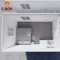 Cbox Maison Conteneur Démontable Préfabriquée à 2 Étages de 20 pieds pour Bureau de Chantier et Dortoir de Travailleurs, à Assemblage Rapide