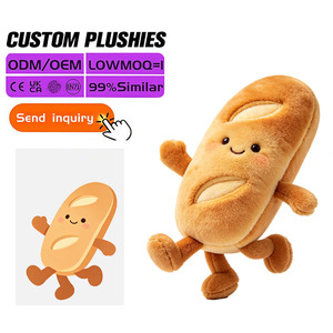 Oreiller personnalisé en forme de pain en peluche longue avec rembourrage en coton PP, super doux, design personnalisé, jouet en peluche pour la décoration de lit - Product Image 3
