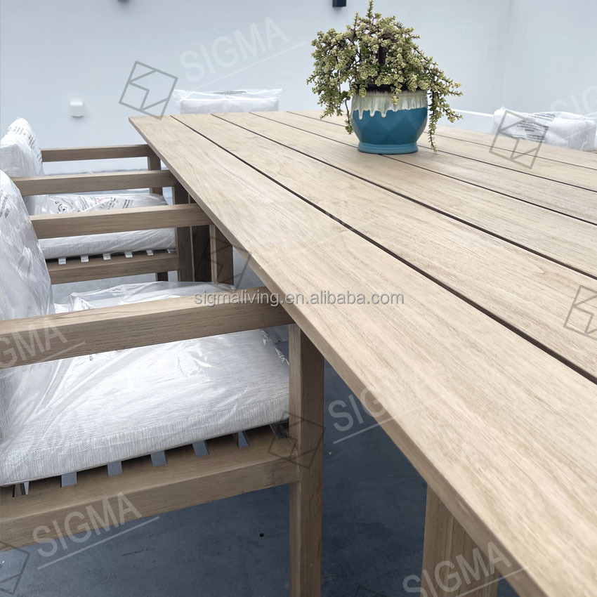 Luxury Teak Wood Frame Patio Outdoor Furniture Garden Sofa Set Hotel Courtyard Outdoor Sofa Teak Sofas