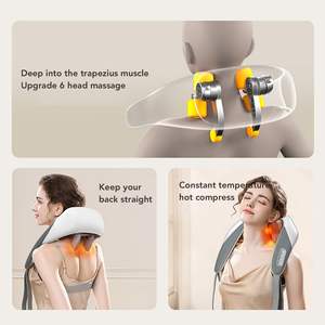 Alat Pijat Shiatsu Leher dan Bahu dengan Pemanas, Bantal Pijat Elektrik untuk Meredakan Stres Otot - Product Image 3