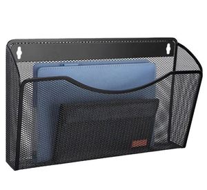 Wall Mount <b>File</b> Holder Metal Mesh Single Pocket Hanging <b>File</b> <b>Organizer</b> Magazine Folder Basket - Product Image 1