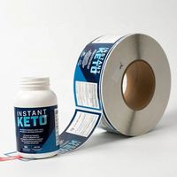 Holografisches Etikett zum Bedrucken aus UV-beständigem PVC, transparent, für Thermodrucker, personalisierte Verpackung, Kosmetik-Etiketten-Aufkleber für Flaschen