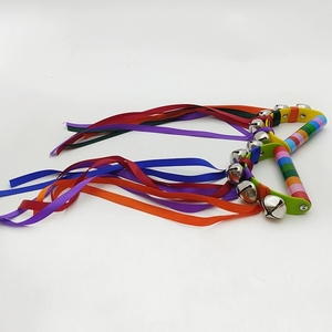 Clochettes en bois à ruban arc-en-ciel en gros, instrument de percussion Orff pour enfants, exercices matinaux et danse - Product Image 2