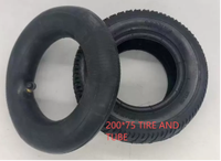 Pneu de karting 200X75 TT et jeu de chambres à air pour voiture jouet de terrain de jeu de 8 pouces, pneus avant/arrière en caoutchouc naturel noir, garantie 1 an