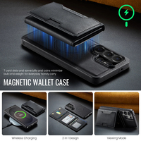 Funda de Teléfono Desmontable de PU con Cartera para Samsung S26 Ultra/S26 Plus/S26 FE con Soporte para Tarjetas, Bloqueo RFID, Carga Inalámbrica