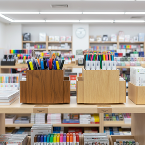 <b>Simple</b> <b>Desk</b> Wooden Pencil Holder Stationery Organizer 12x12x17 cm for <b>Desk</b> - Product Image 3
