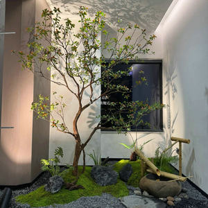 Ornements de sol haut de gamme en plastique, <span class=keywords><strong>fleurs</strong></span> artificielles de Nandina, plantes vertes, décoration intérieure de style chinois - Product Image 2