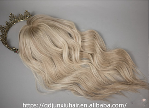 Peluca de Lujo Europea de Cabello Humano Kosher con Base de Seda, 100% Cabello Virgen, Cuero Cabelludo Natural con Raíces, Rubio Cenizo Ondulado, para Mujeres Judías - Product Image 5