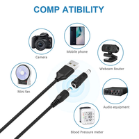 Câble d'alimentation USB universel 5V vers DC, cordon de charge 5,5x2,1 mm avec connecteur de 13 tailles