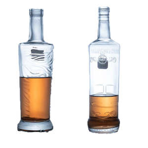 Botella de vidrio transparente de 750ml para licor, ginebra, <span class=keywords><strong>whisky</strong></span>, ron, vodka, con etiqueta alta impresa, venta al por mayor - Product Image 3