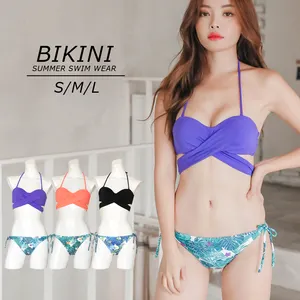 Bikini de estilo japonés para mujer, traje de baño de estilo japonés con conexión cruzada