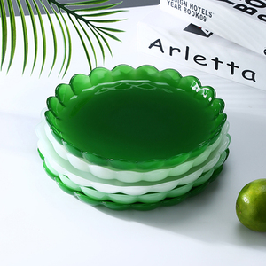 Plato de borde de encaje de vidrio para fiesta o boda, plato de 22,5/24,5 cm y 8/9 pulgadas con textura de Color para <span class=keywords><strong>cena</strong></span> y Color, romántico - Product Image 6