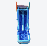 Toboggan aquatique gonflable double piste de 18 pieds, coloris Good Vibes Magenta, qualité commerciale pour activités de plein air