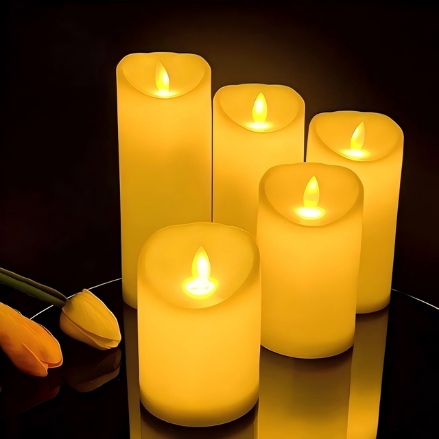Multi-Functional Remote-Controlled Flameless LED Candle Set for Parties, Festivals, and Events