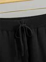 Ensemble pantalon large décontracté et pull ample pour femme, en nylon/coton tissé de luxe, anti-plis, nouvelle collection automne, pour le commerce international