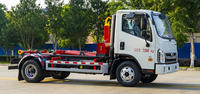 Camion benne à benne arrière Foton 6 tonnes diesel de haute qualité avec transmission manuelle, système de levage à crochet et grue de transfert
