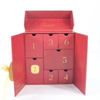 Boîte de calendrier de l'avent boîte-cadeau de chocolat personnalisée pour bonbons au chocolat ensemble cadeau doux emballage de compte à rebours boîte d'affichage en carton