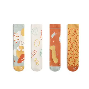 2023 Korean design toddler baby boy girl long socks cotton wholesale children princess cartoon stockings YR1208