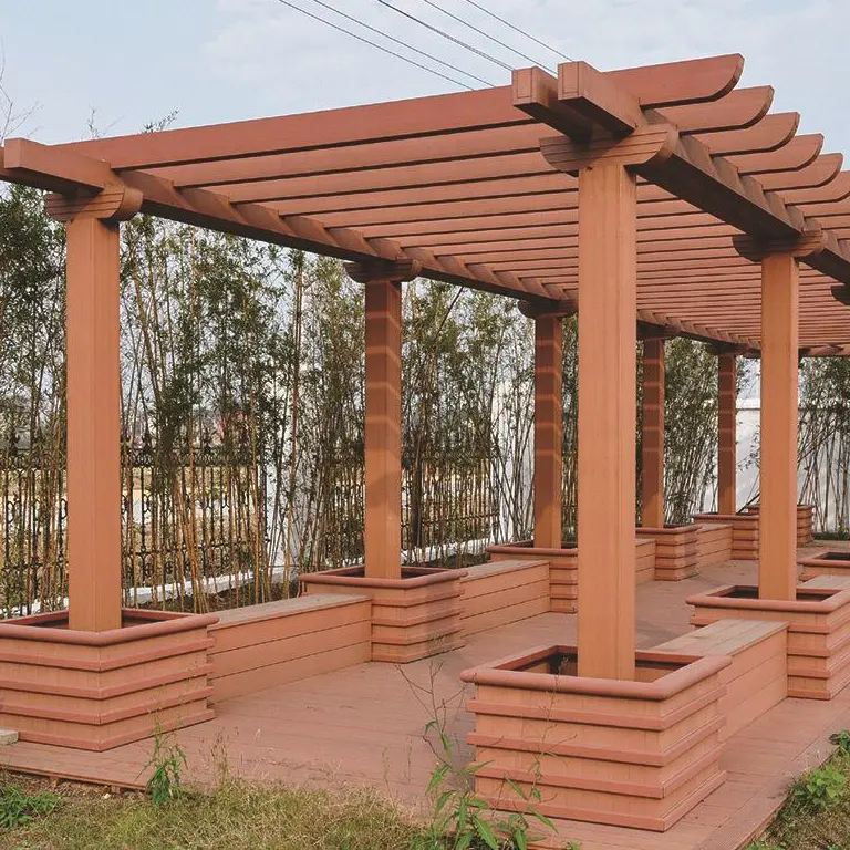 Wpc composto de madeira pergola melhor do que madeira antisséptica e pergola de pvc