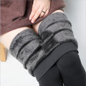 Calzoncillos largos de cintura alta para otoño e invierno con perlas y terciopelo grueso y cálido para mujer - Product Image 6