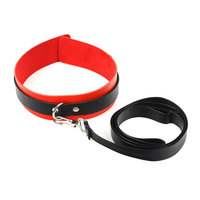 Ensemble de 10 menottes et accessoires de bondage en cuir érotique pour couples - Noir/Rouge - Adulte