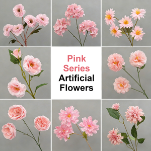 Colección de Flores Artificiales Serie Rosa, Personalizables con Imagen, Material Floral Rosa Hecho a Mano para Arreglos de Boda, Decoración del Hogar DIY - Product Image 4