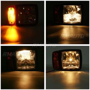 24V LED Headlights with Indicator Turn Signal Lamp Worklight Universal for Tractor Excavator JCB Telehandler Loader <b>Forklift</b> - Product Image 6