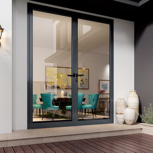 Portes battantes en aluminium à double vitrage, résistantes aux intempéries, design moderne, couleur personnalisée, <span class=keywords><strong>pour</strong></span> résidences - Product Image 3