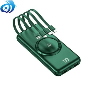 OEM shenzhen selling 20000MAH wireless charger with input cable Qi 5W/10W wireless powerbanks for iphone12 pro