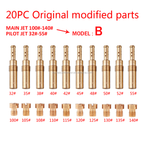 Kit de 20 buses principales pour carburateur de moto, buses pilotes lentes, injecteurs principaux, buses pour NSR PWK PWM PE Mikuni OKO <span class=keywords><strong>Keihin</strong></span> KOSO Carb - Product Image 3